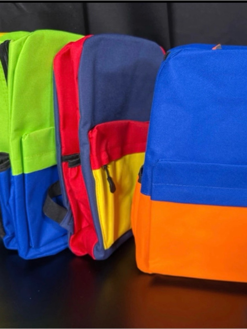 Kids Colorblock School Backpack - Blue & Orange